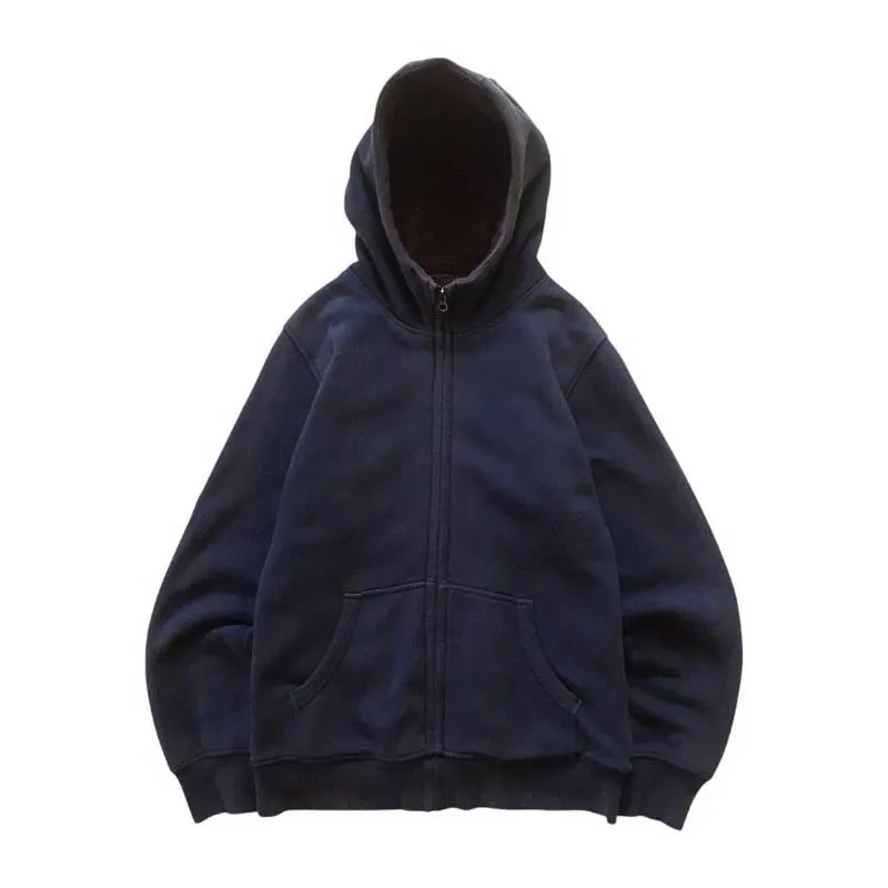 Uniqlo zip up sherpa hoodie dark navy photo 1