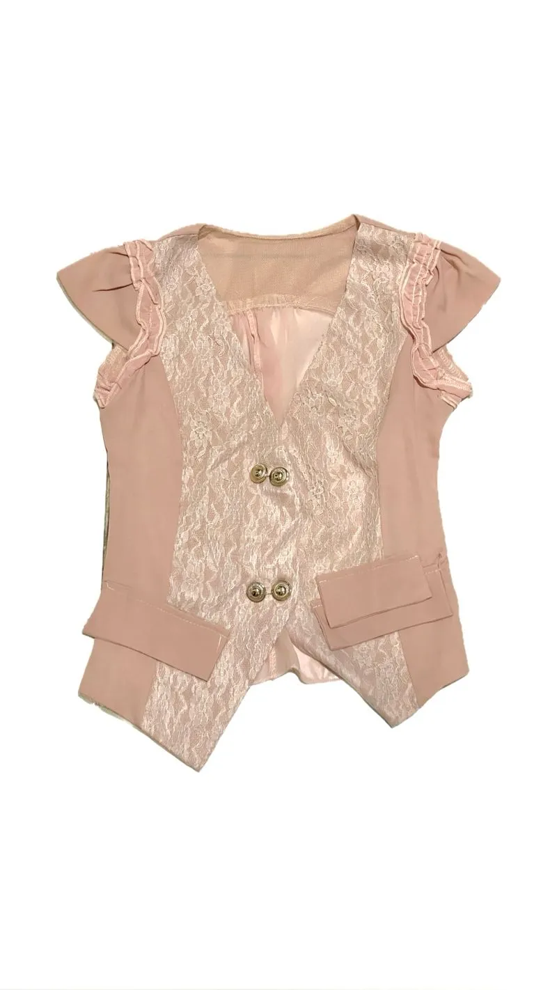 pink top semi blazer photo 1