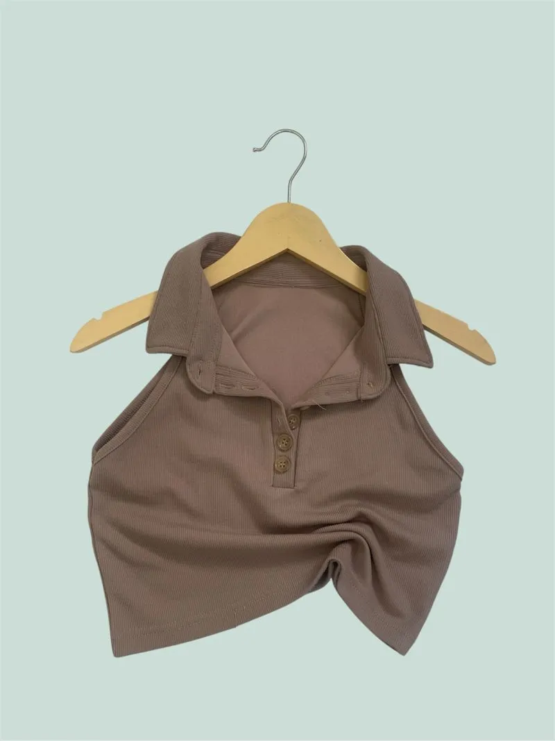 Atasan croptop berkerah photo 1