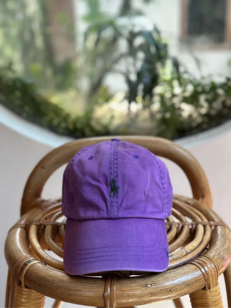 Topi Cap Polo Ralph Lauren Size Free Ungu Purple Tali Kulit photo 1
