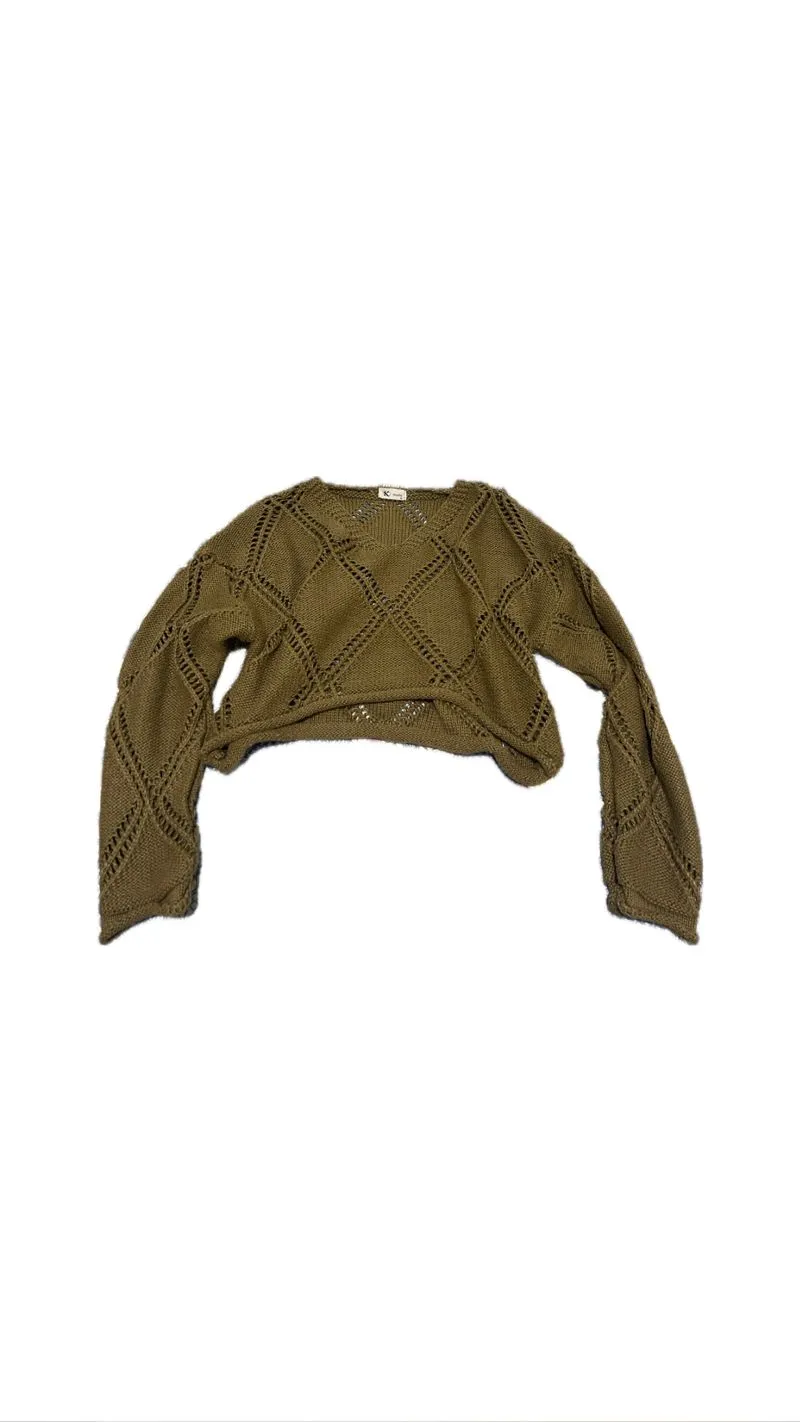 brown knit sweather photo 1