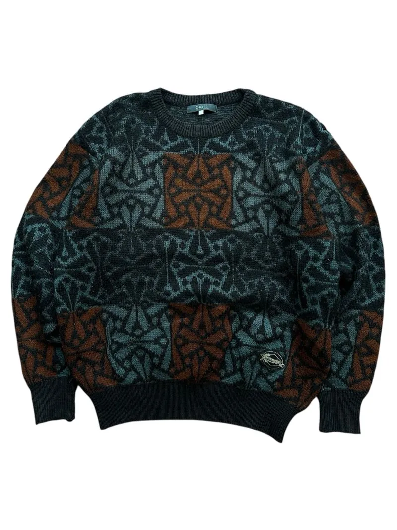vintage knitwear pattern boxy sweater rajut crewneck photo 1