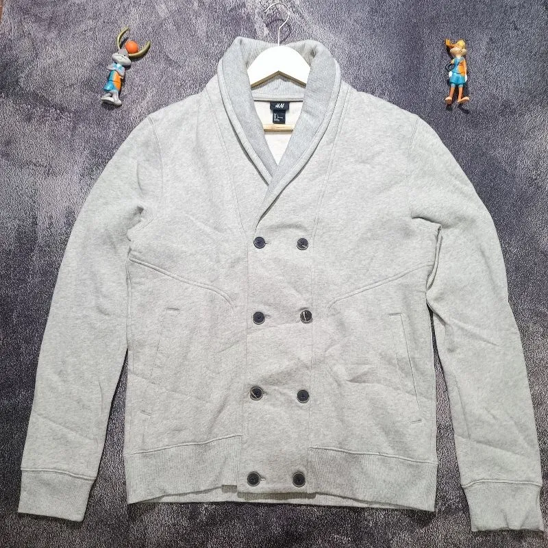 H&M Cardigan Men's Grey Jacket Coat XL-XXL photo 1