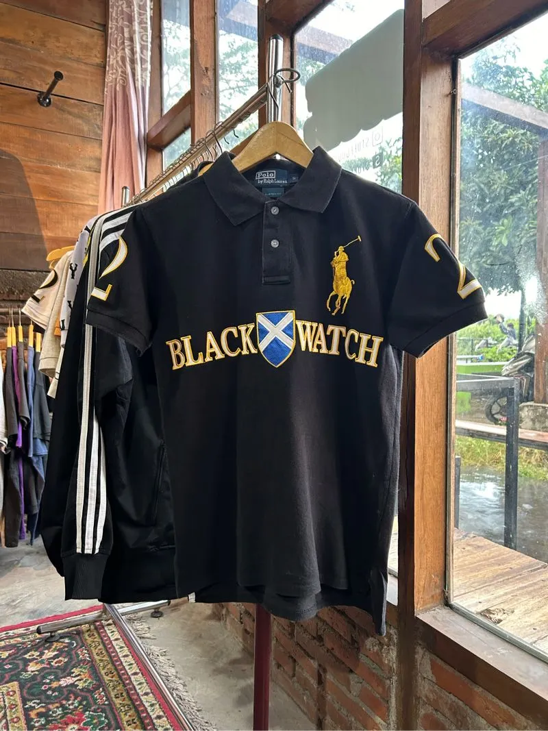Polo Shirt Ralph Lauren Black Watch Black S Second Original photo 1
