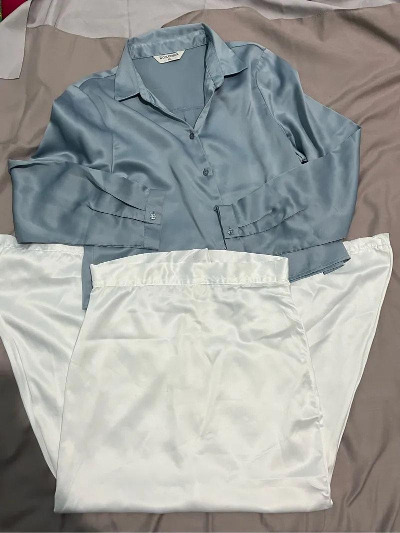Get 2 Items|kemeja Colorbox + rok satin photo 1