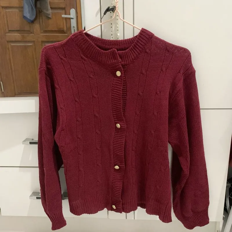 cardigan maroon photo 1