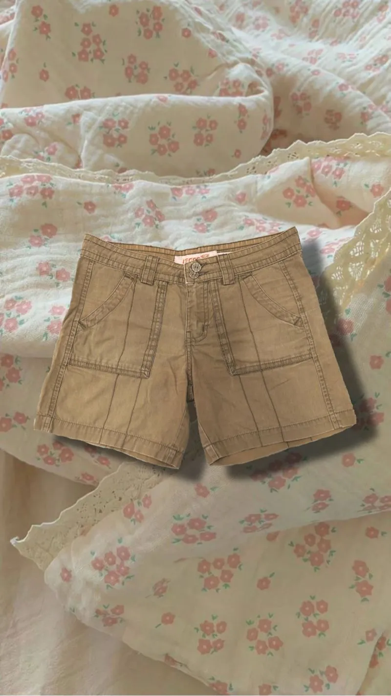 L’eggs vintage y2k khaki denim short jeans photo 1