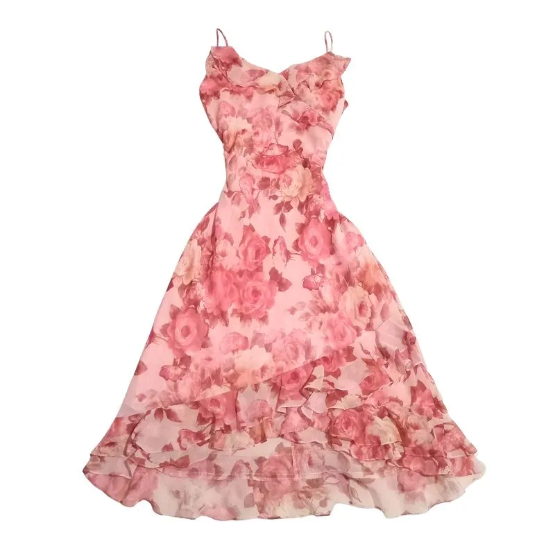 dress | floral ruffle tiered vintage y2k beach summer boho photo 1