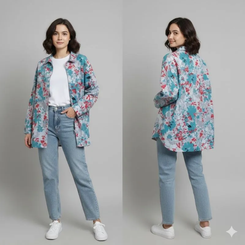 Kemeja panjang wanita bunga tosca photo 1