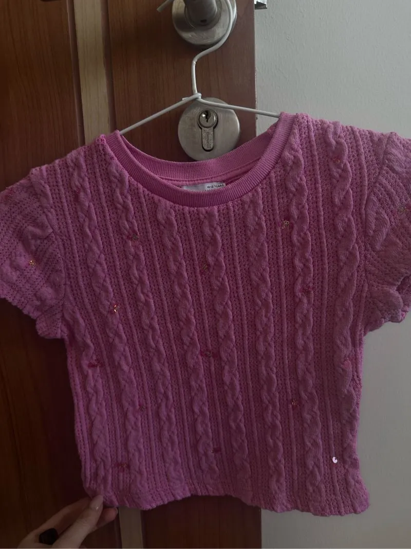 Bershka 10-12 tahun ori kaos anak / crop top dewasa pink photo 1