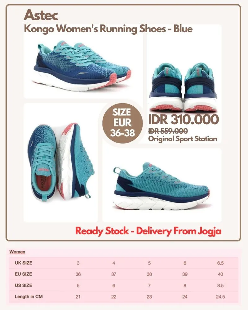 Astec Kongo Women's Running Shoes - Blue Size 37, 38 photo 1