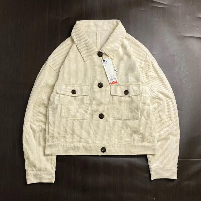 GU CORDUROY CROPPED JACKET ( NATURAL ) photo 1