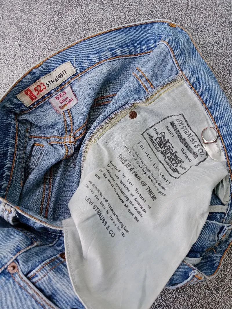 levi's 523 straight blue wash Preloved