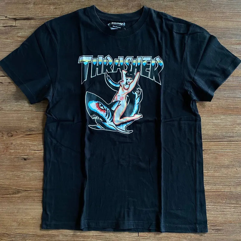 Thrasher Streetwear Skater T-shirt Pria black photo 1