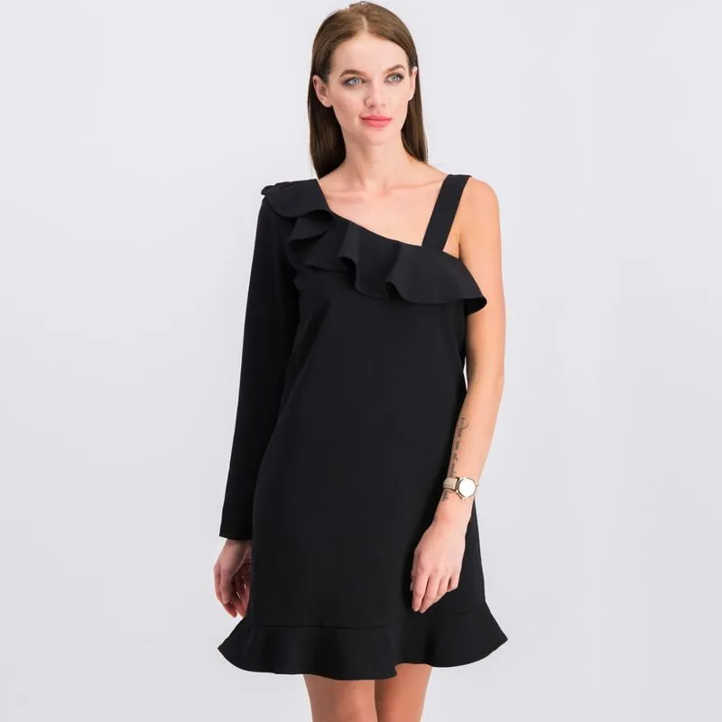 Asymmetric Neckline Dress photo 1