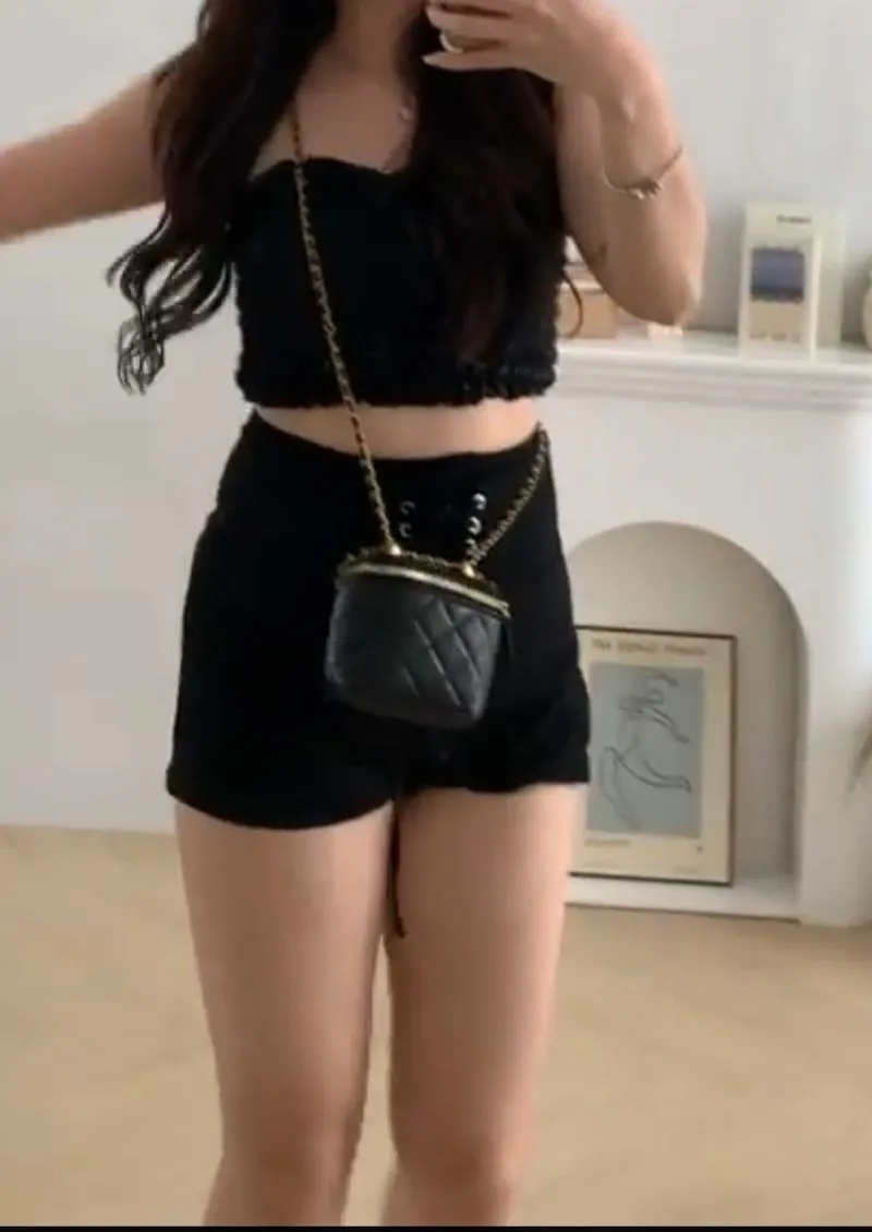 Casual Minimalist Crossbody Bag Wanita black photo 1