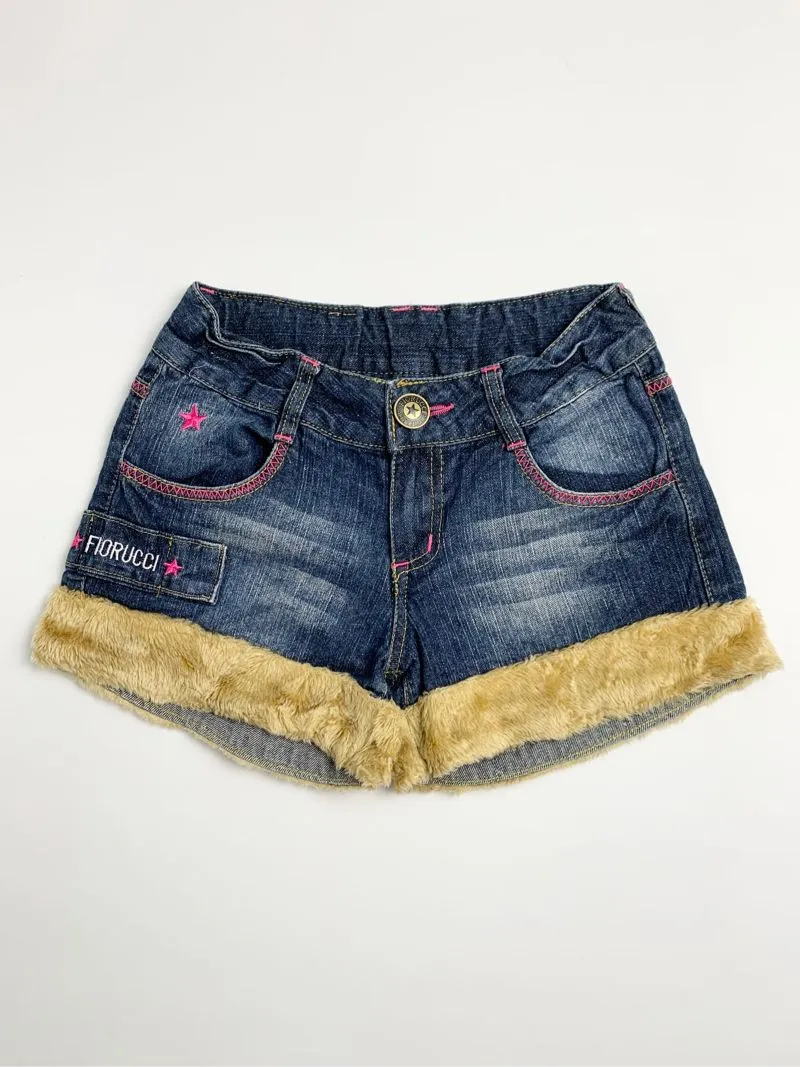 Y2k Fiorucci Featheded Shorts Pants Mini With Embroidery  photo 1