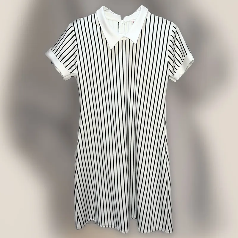 Casual Midi dress Wanita white black photo 1