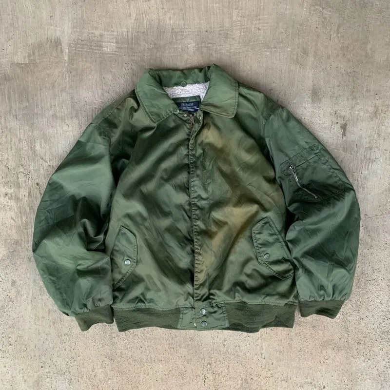 Sun faded military bomber migrant vintage jacket photo 1