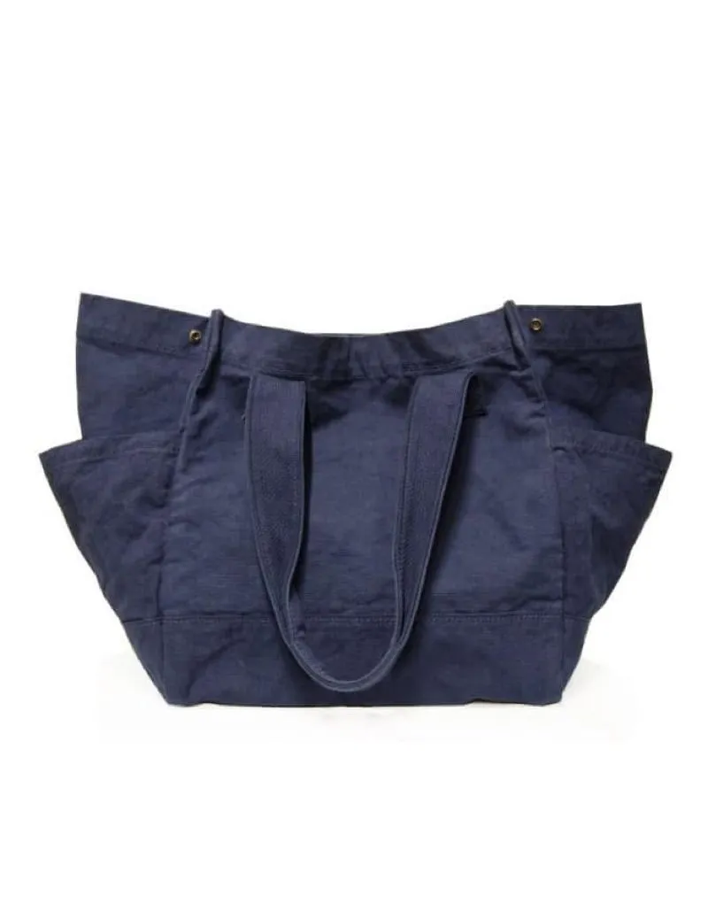 Kapital Oversize Totebag In Navy Blue Cotton Canvas photo 1