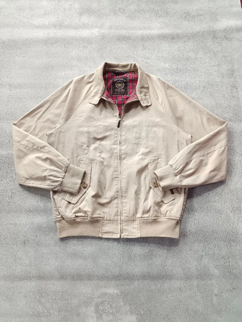 Baracuta Vintage Casual Harrington jacket Pria khaki cream