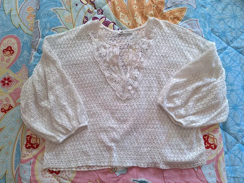 ZARA Casual Crop top Wanita white photo 1