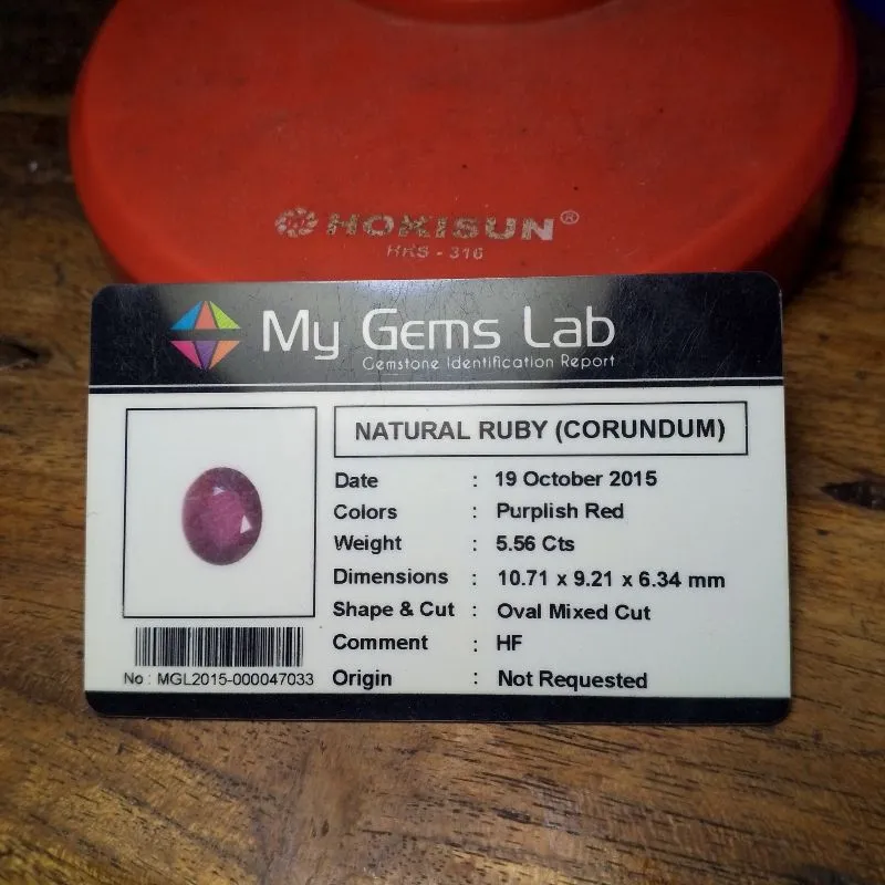 natural Ruby sudah sama surat memo tanda keaslian batu photo 1