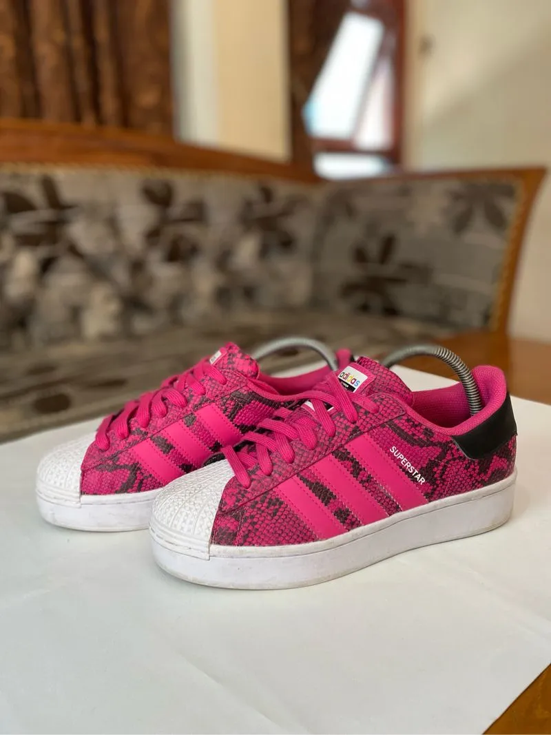 ADIDAS SUPERSTAR BOLD PINK SNAKESKIN SIZE 38 photo 1
