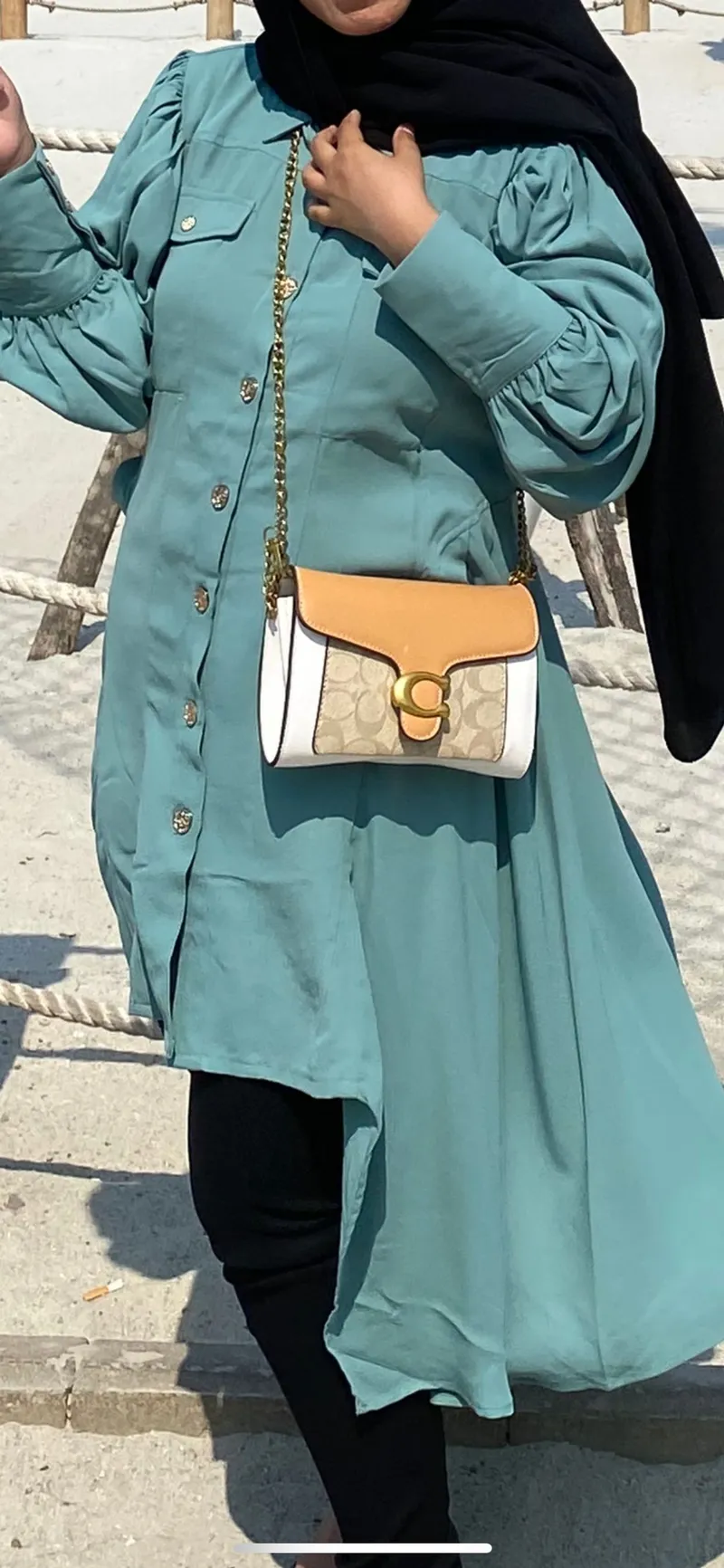 Muslim Maxi dress Wanita green photo 1