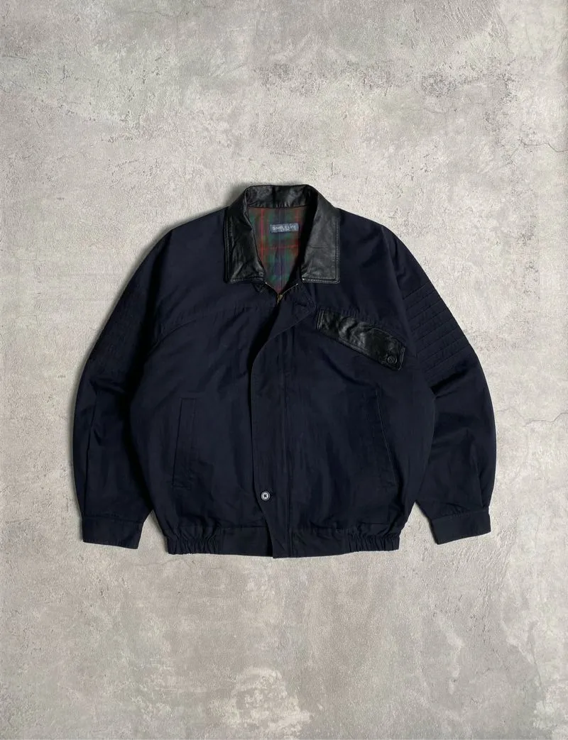 Vtg Simple Life by Renown Leather Collar Harrington Flight J photo 1