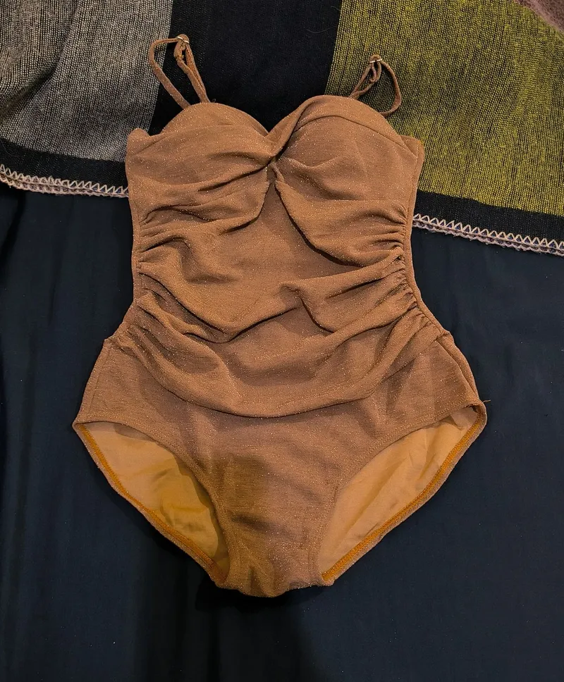Vintage Swimwear Wanita brown photo 1