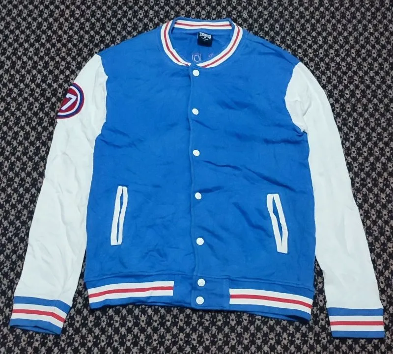 Jaket Bomber Varsity Teams Polham Biru Putih
