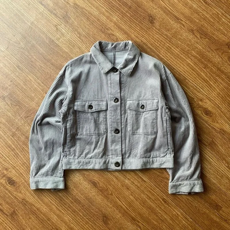 gu by uniqlo Corduroy crop jacket warna lilac photo 1
