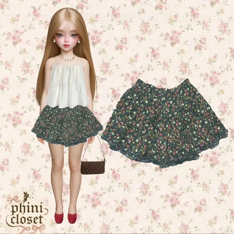 Flower skirt rok bunga coquette vintage fairy brand photo 1