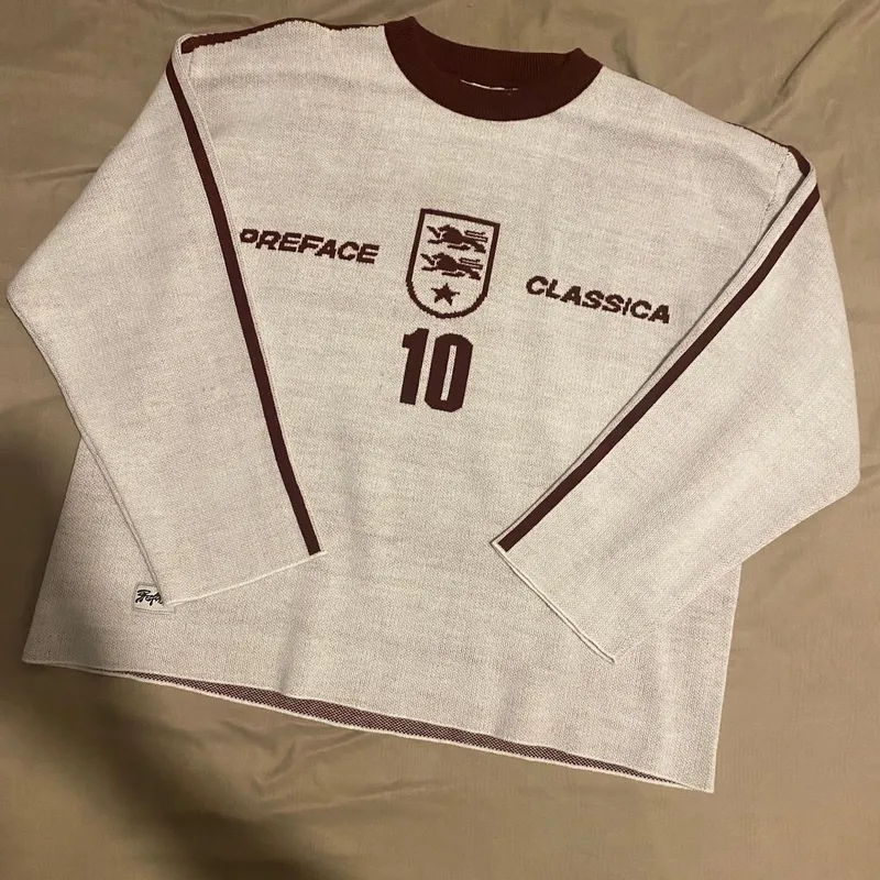 Streetwear Sportswear Sweatshirt Pria burgundy white photo 1