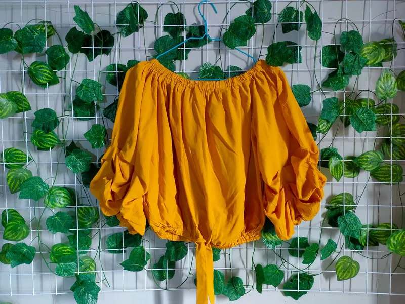 Vintage Crop top Wanita orange photo 1
