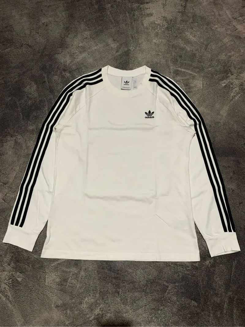 Adidas 3 stripes tee long stripes long sleeves size M photo 1