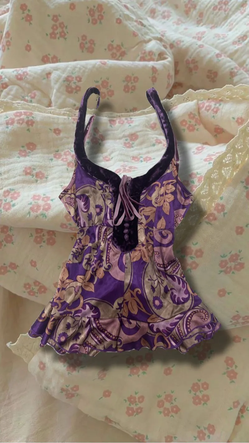 mango vintage y2k purple tank top photo 1