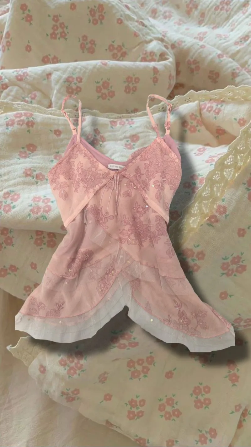 vintage y2k pink cami top photo 1