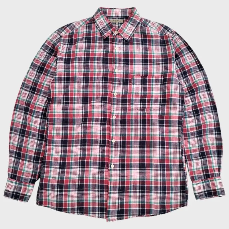 Uniqlo linen blend single pockets plaid flannel shirt photo 1