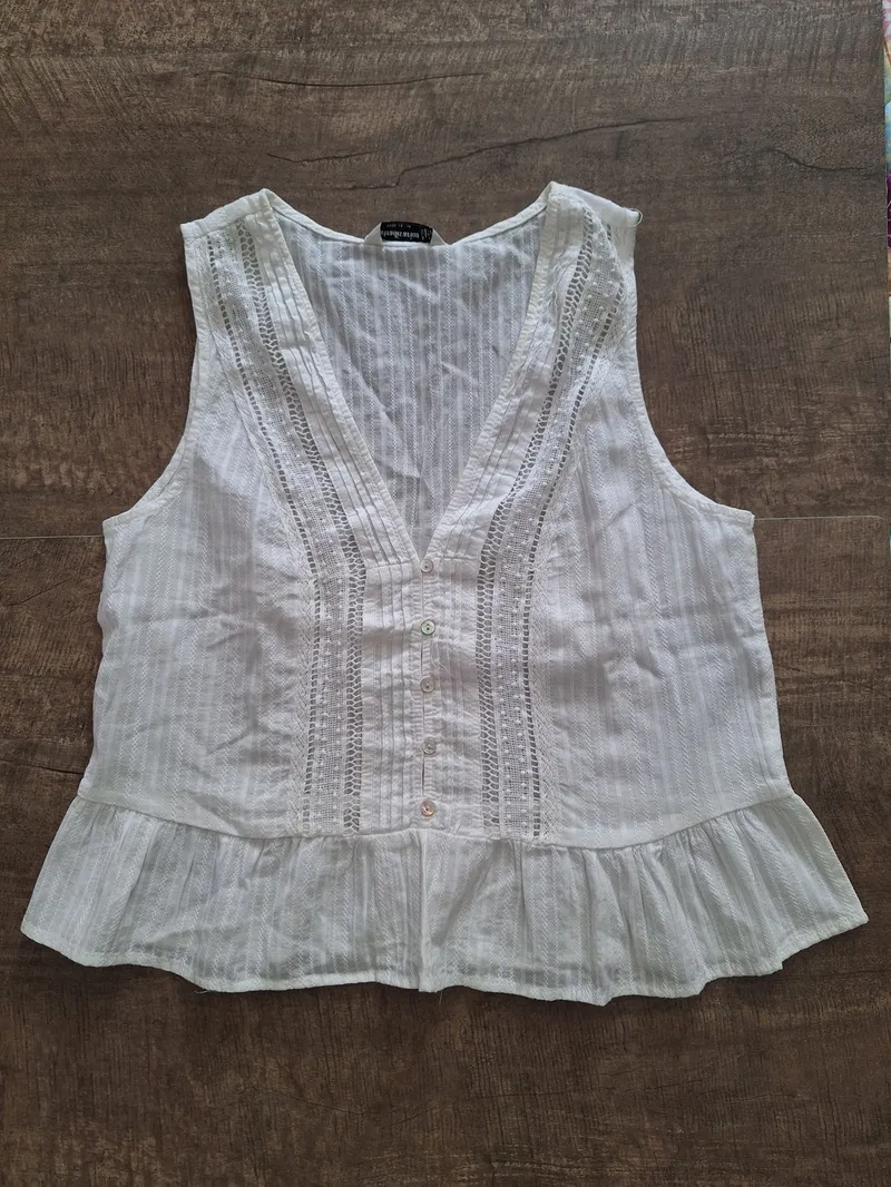 Stradivarius Casual Vest Wanita white photo 1