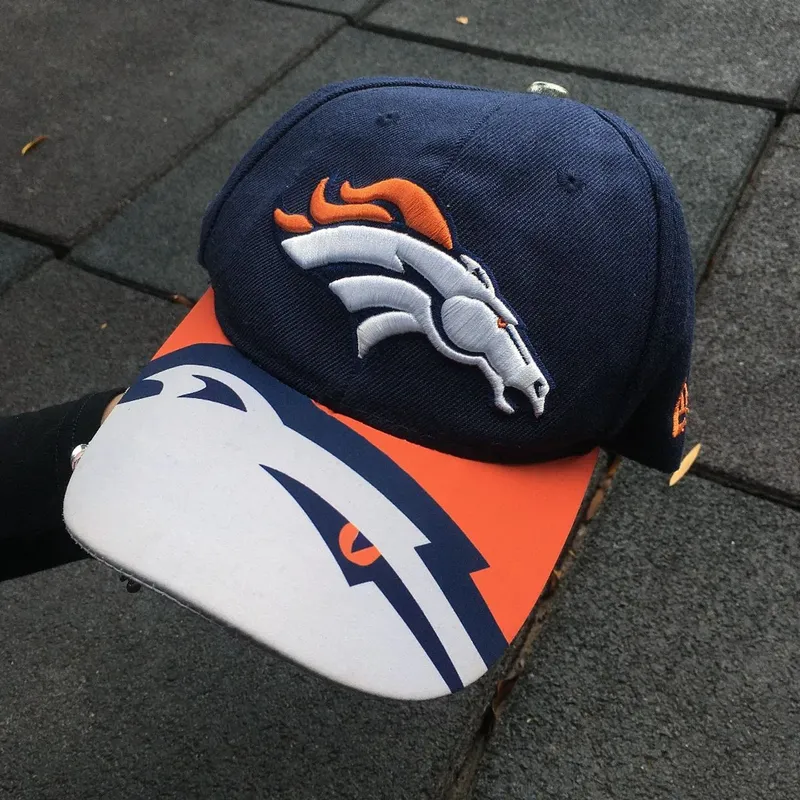 New Era Vintage Sportswear Hat Pria navy orange photo 1