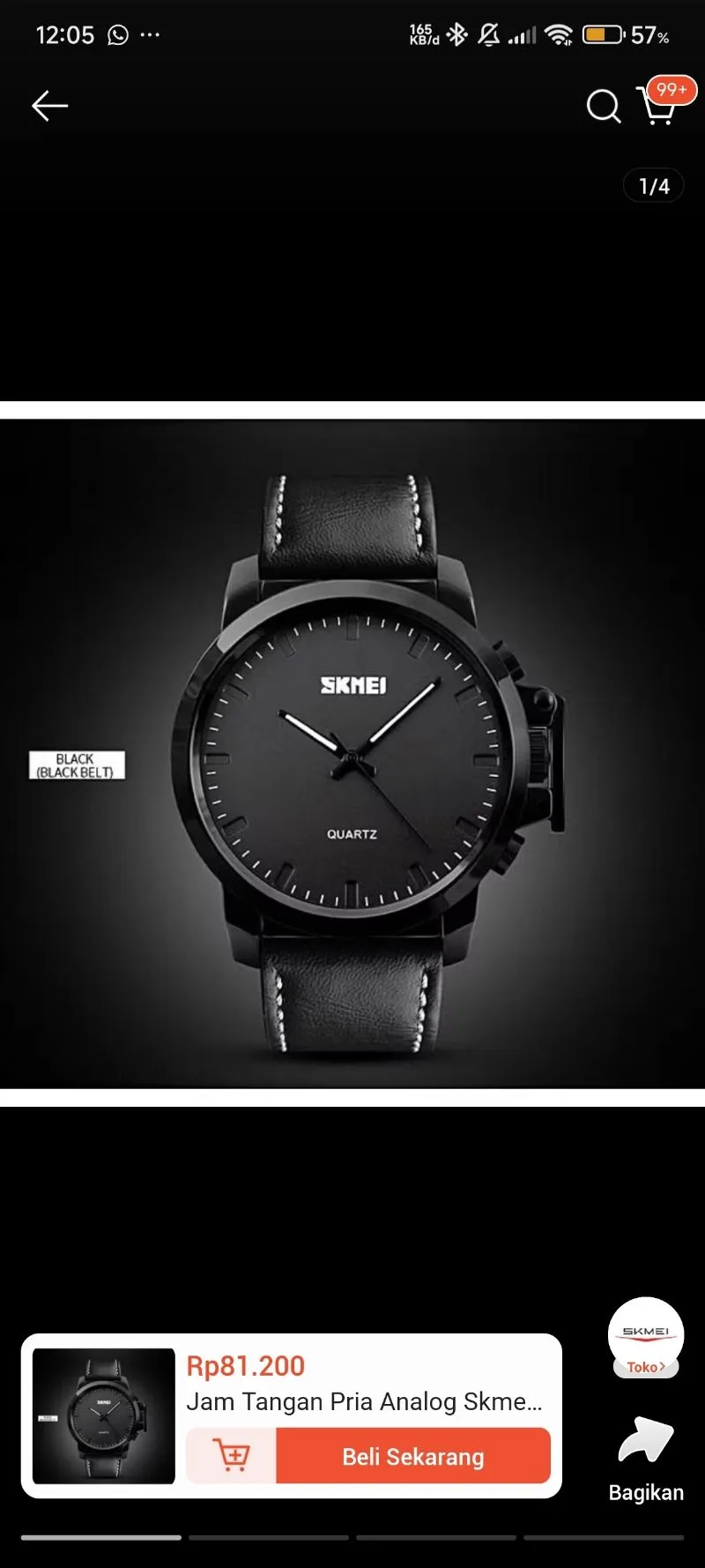 Jam Tangan Pria Analog Skmei 1208 Black Dail
Black Leather W photo 1