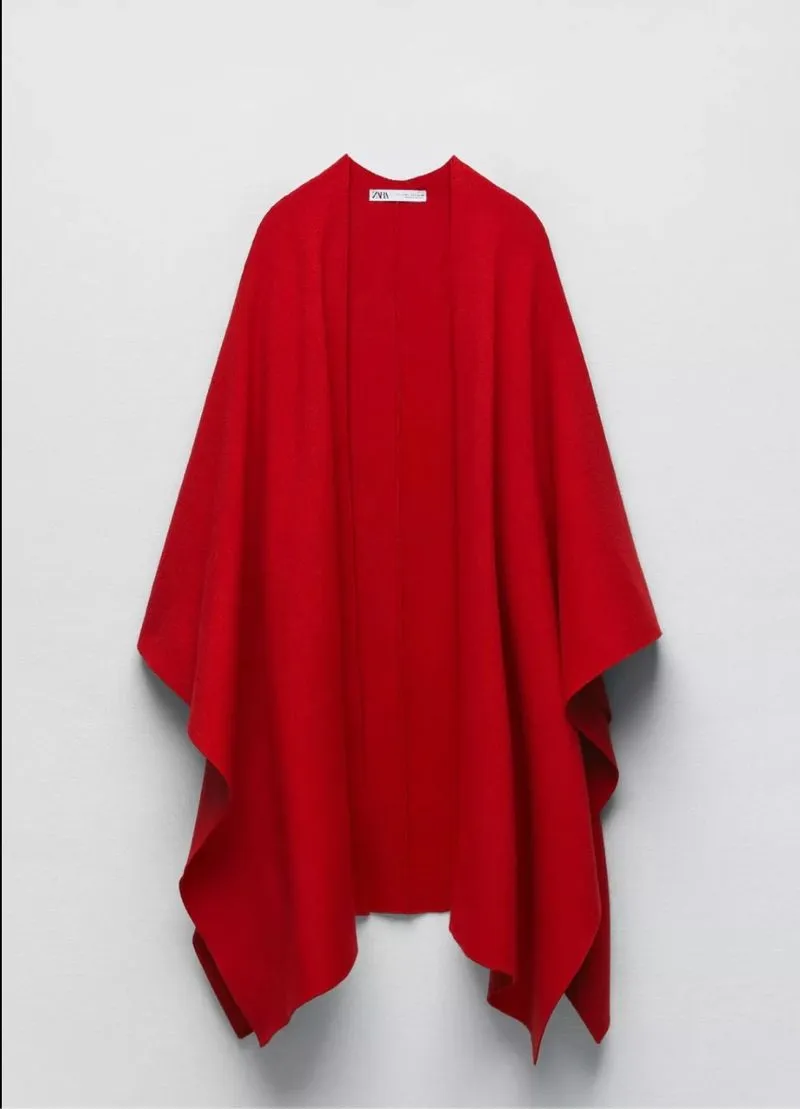 Zara asymmetric knit cape  photo 1
