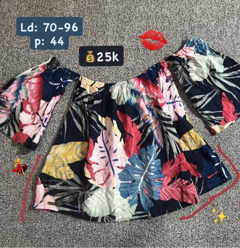 Sabrina printed floral off shoulder photo 1