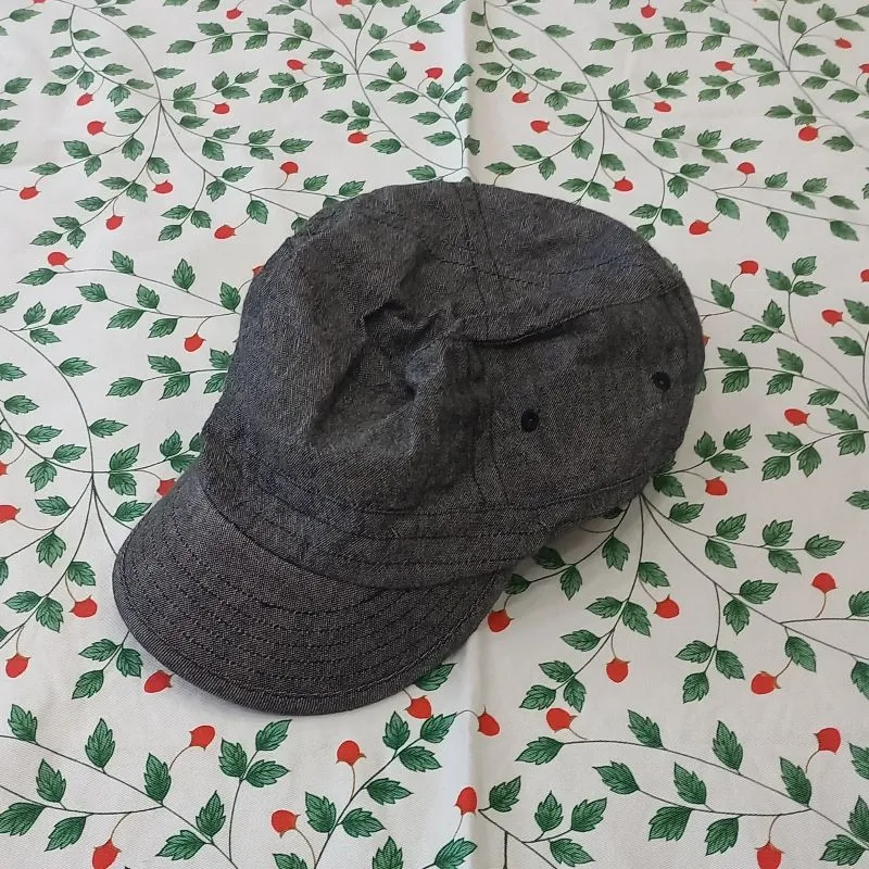 dark grey plain canvas cap photo 1