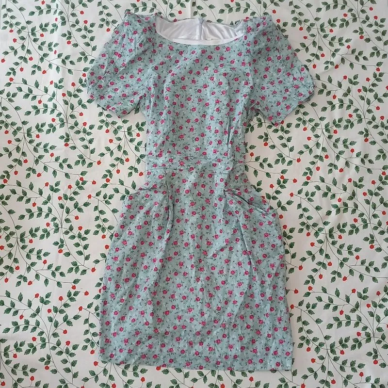 floral blue dress photo 1