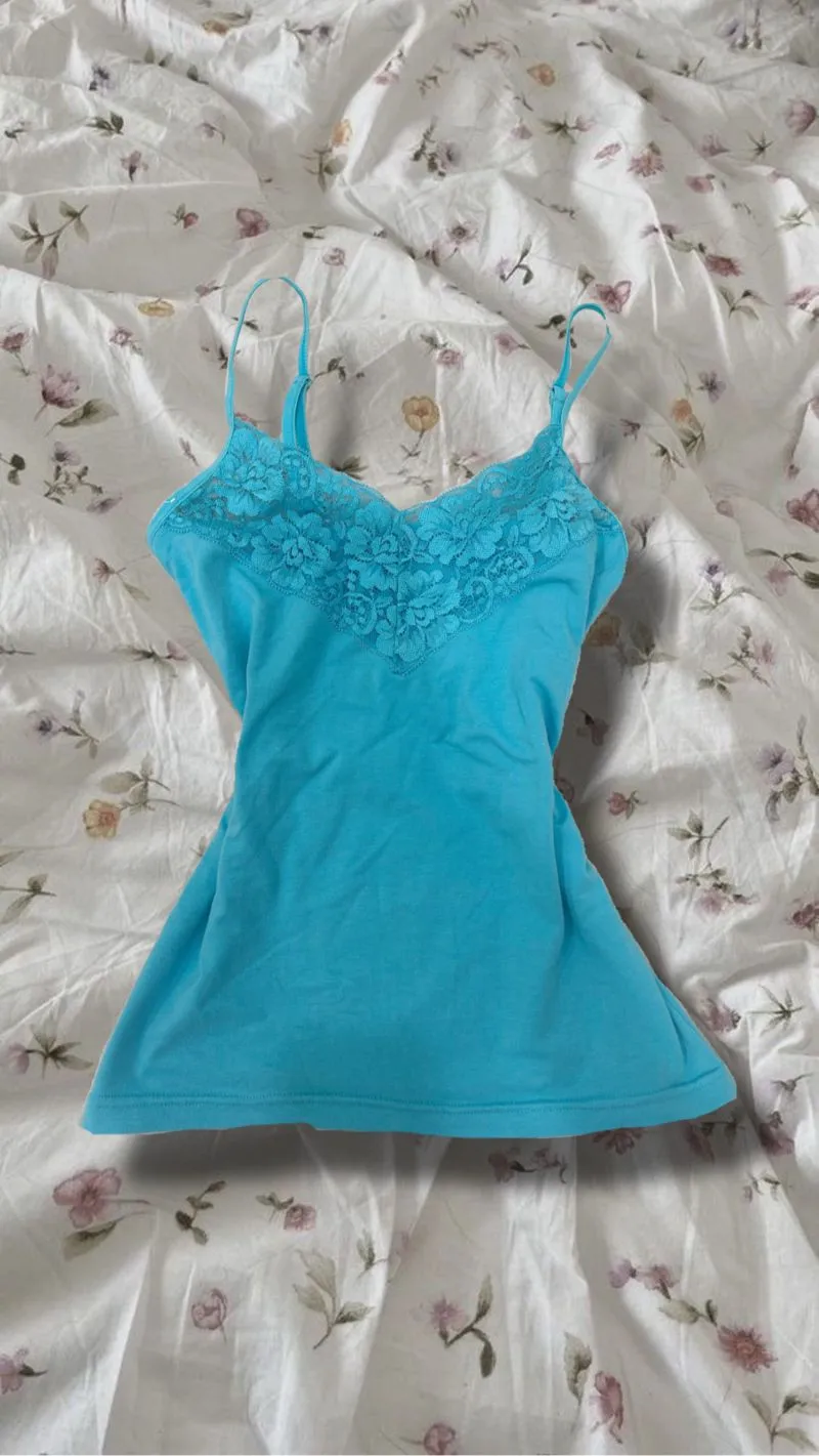 vintage blue cami top photo 1