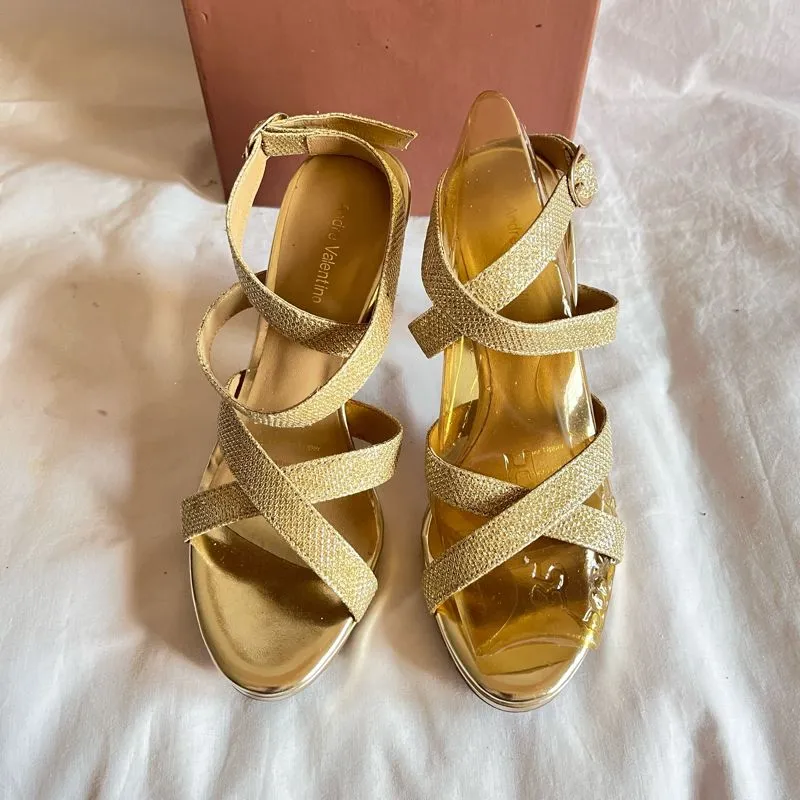Andre Valentino Gold Bridal Heels photo 1