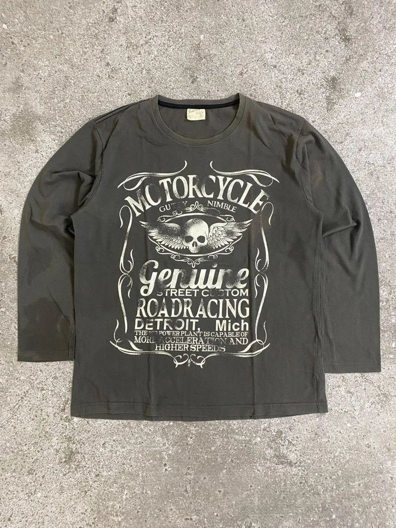 Jeaning wild skull wings longsleeve photo 1